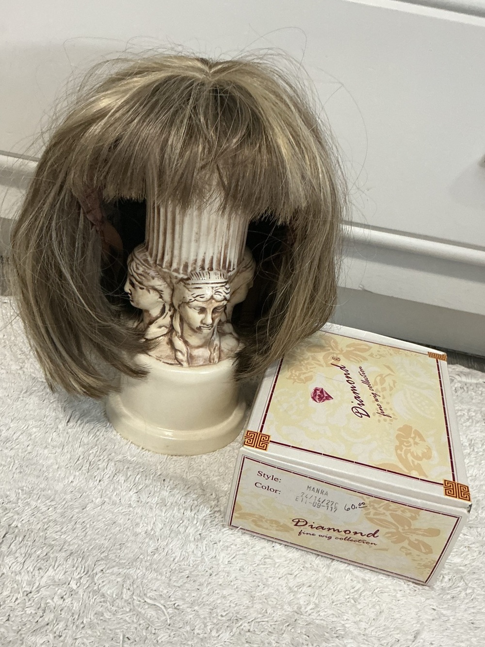 Diamond Fine Wig Collection MANRA Stacked Bob Wig with Highlights